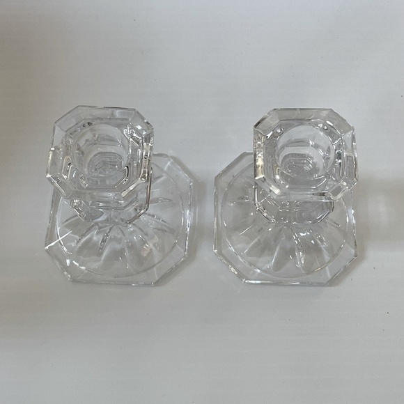 MIKASA Edinburgh Candlesticks Set of 2 Taper Candleholders Crystal Candleholders - Picture 3 of 6